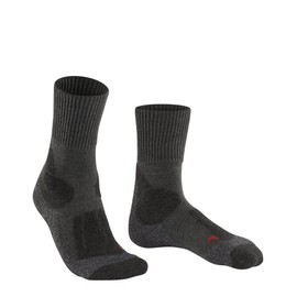 Falke TK1 Men's Trekking Socks Hiking Socks, Wool Blend, 1 Pair, Various Colours, Sizes UK 6 -13, Regulates Moisture, Quick-Drying, Warming Effect, Heavily Padded, grey, 42-43