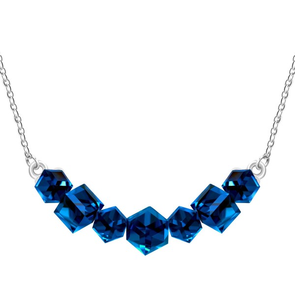 Oneress Minimalist Small Cube Necklace Elegant and Fashionable Geometric Crystal