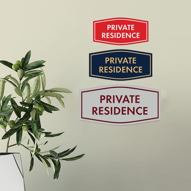 Fancy Private Residence Sign (blanco) - Pequeño paquete de 1