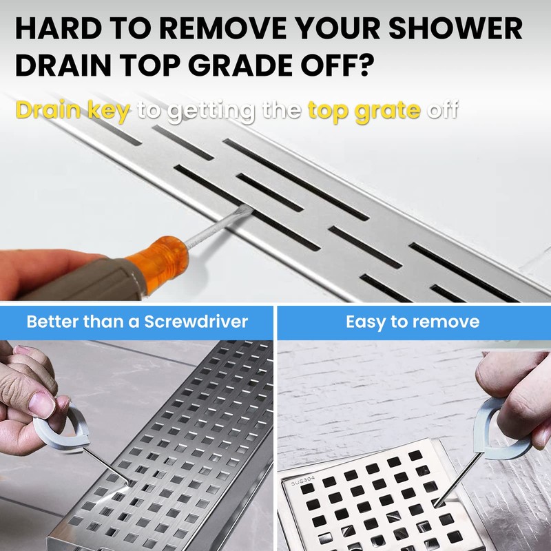 ARIOSOX 4-Pack Shower Drain Hooks for Drain Cover Removal, Assists