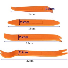 YEDJFFIYO 4PCS Heavy Duty Car Trim Removal Kit - Professional Dashboard & Audio Panel Pry Tools for Door Panels, Interior Mouldings & Radio Installations (Orange)