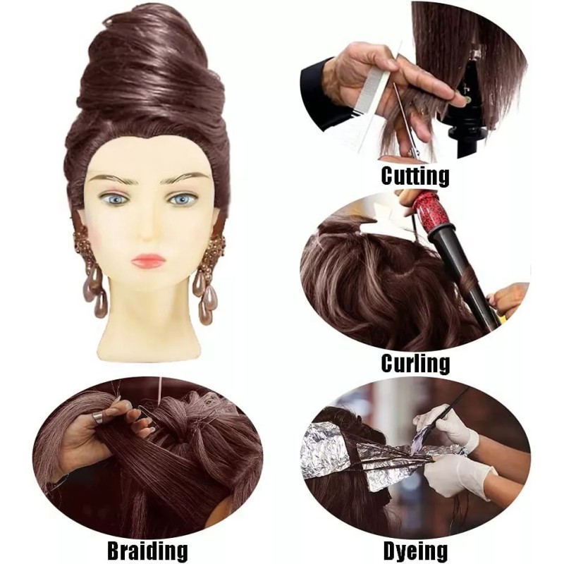 Ezzyso Cabeza De Maniquí De Entrenamien Para Práctica Peluquería