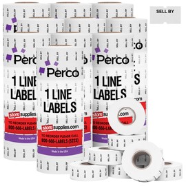 Perco Sell by 1 Line Labels - 10 Sleeves, 80,000 "Sell by Labels for Perco Lite, X, Plus and Pro 1 Line Date Guns