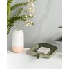 Self Draining Soap Dish, Ceramic Drain Soap Holder Waterfall Design