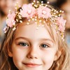 Woeoe Flower Girl Headband Crystal Princess Headpiece Beaded Rhinestone Girl