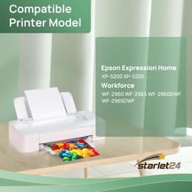 Starlet24 6 x 503XL Printer Cartridges Compatible with Epson 503XL Black Cartridges for Expression Home XP-5200 XP-5205 Workforce WF-2960 WF-2965 WF-2960DWF WF-2965DWF
