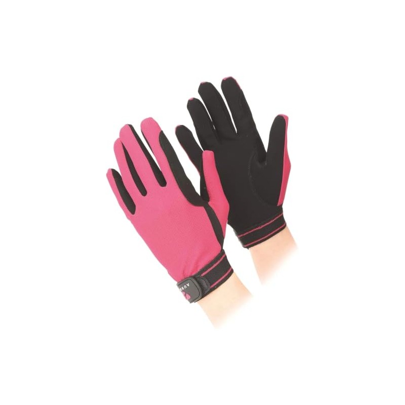 Shires Aubrion Mesh Childrens Riding Gloves Small Raspberry