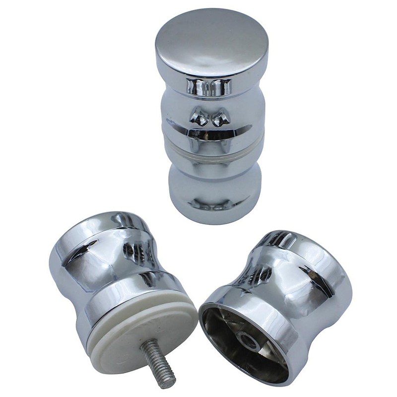 KEABATH Shower Door Knobs 2 Pairs Round Chrome Glass Door