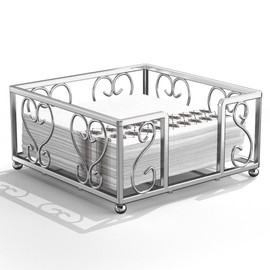 LEVIMETREE Cocktail Napkin Holder for Bar - Flat Napkin Holder Caddy for Cocktail Napkins and Beverage Napkins, Small Napkin Holders for Paper Napkins, Sturdy & Weighted Design (5.5" x 5.5")