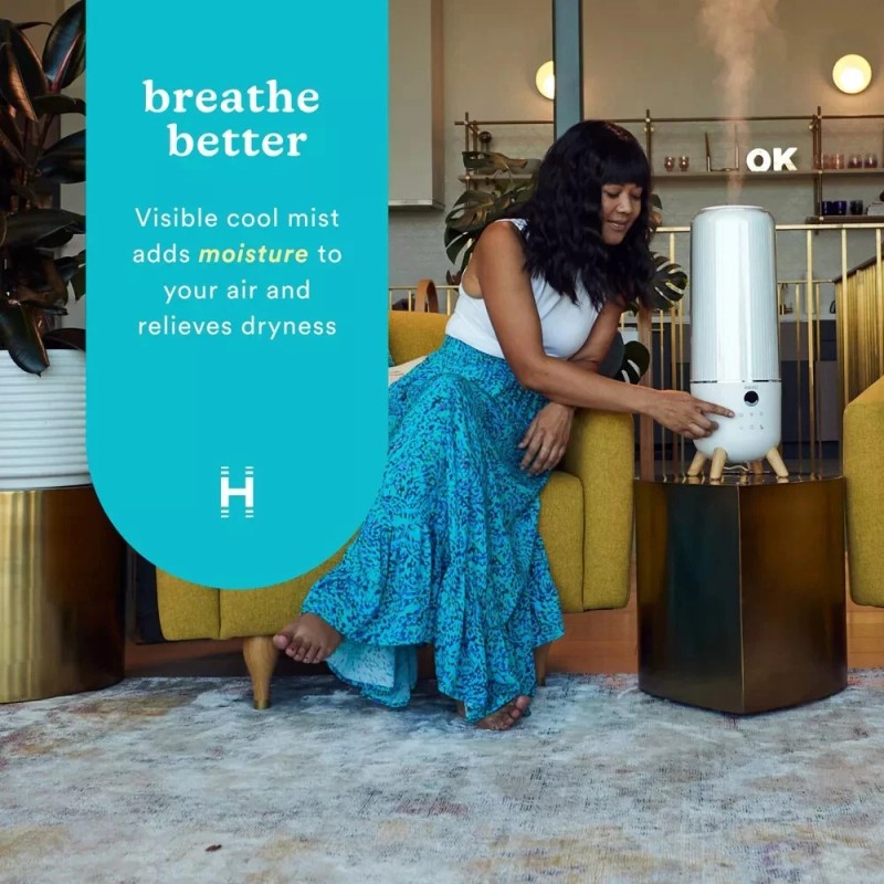 HoMedics Breathe Better Cool Mist Ultrasonic Top-Fill Humidifier w/ Aromatherapy