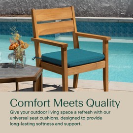Honeycomb Outdoor Universal Seat Cushion Set, 18" x 17.5", Textured Solid Teal Outdoor Chair Cushions
