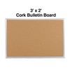 Staples Standard Durable Cork Bulletin Board, Aluminum Frame, 3-ft W