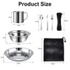 Lafuntar Camping Plate Bowl Cup Cutlery Set for 1, 8-Piece