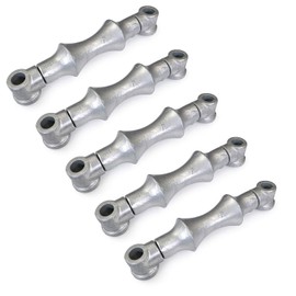 Highcraft ISTB-IE06-5 Double Rod Pipe Roller with Socket Hot Dipped Galvanized Steel 6'' Support (5 Pack), Chrome