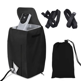 Benustra Spa Heater Pump Cover for Inflatable Hot Tub Heater Pump, Waterproof Oxford Insulated Pump Cover with Zipper Quick Release Buckle Suitable for Most Square Hot Tub Accessories(Black,Square)