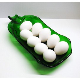 UpCycled Jager Liquor Melted Bottle Deviled Egg Platter Sushi Serving Dish