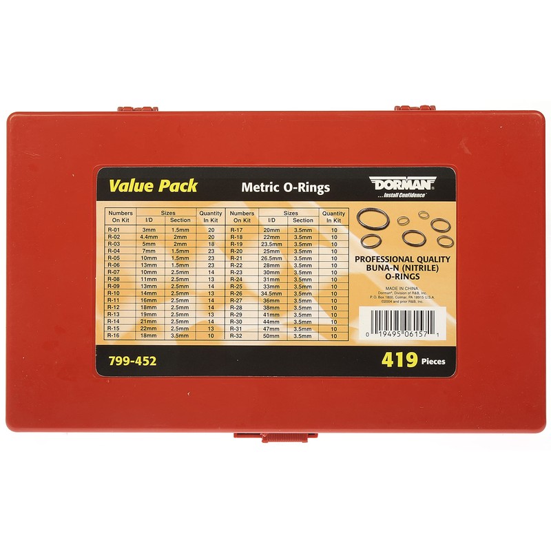 Dorman 799-452 Metric O-Rings Value Piece- 32 Sku's, 419 Piece