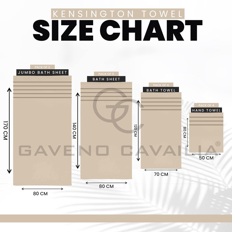 GC GAVENO CAVAILIA 500 GSM Bath Sheets Towels For Bathroom