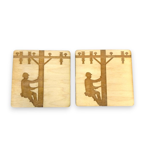 Coaster - Lineman - Set of 2 Raw Wood