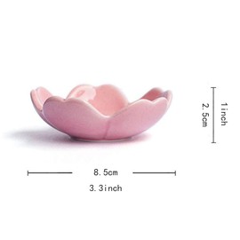 4pcs Sakura Shaped Ceramics Seasoning Dishes Spice Dishes Salad Soy Sushi Wasabi Dipping Bowls, Tea Bag Holders