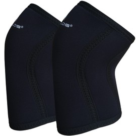 AEOLOS Knee Wraps (1 Pair) 7mm Compression Knee Brace Support for Heavy Lifting, Squats, Gym and Other Sports (Pure Black 4M)
