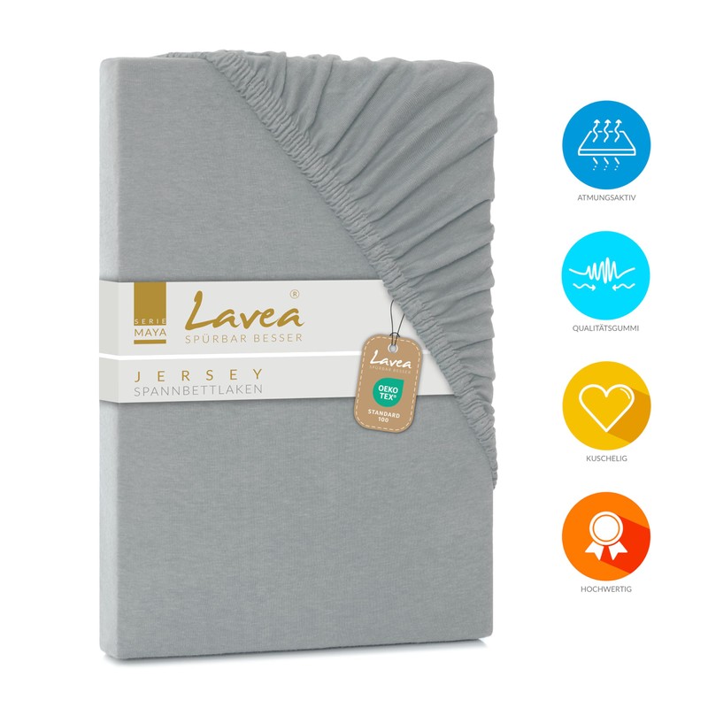 Lavea Jersey Fitted Sheet 180-200 x 200 cm - 40