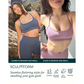 PAVOI ACTIVE Seamless Bra | Medium Support Sculpting Adjustable Straps Removable Pads Women's Workout Sports Bra | SculptForm | X-Large, Blush