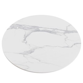 SSTBLEV Round Table Top, 23.6” White Sintered Stone Tabletop, DIY Replacement & Cover Marble Desktop, Scratch & Wear Resistant, Easy to Clean, Suitable for Indoor & Outdoor
