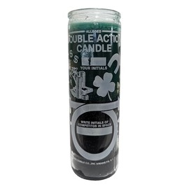 Double Action Money Green/Black Pillar Candle