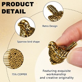Otoolling 4 Pcs Mini Bird Shape Copper Bath Disk Ornaments Copper Bird Bath Purification Disks Birdbath Cleaner Single 0. 6 oz Weight Universal Fit for Outdoor Birdbaths, Bowl