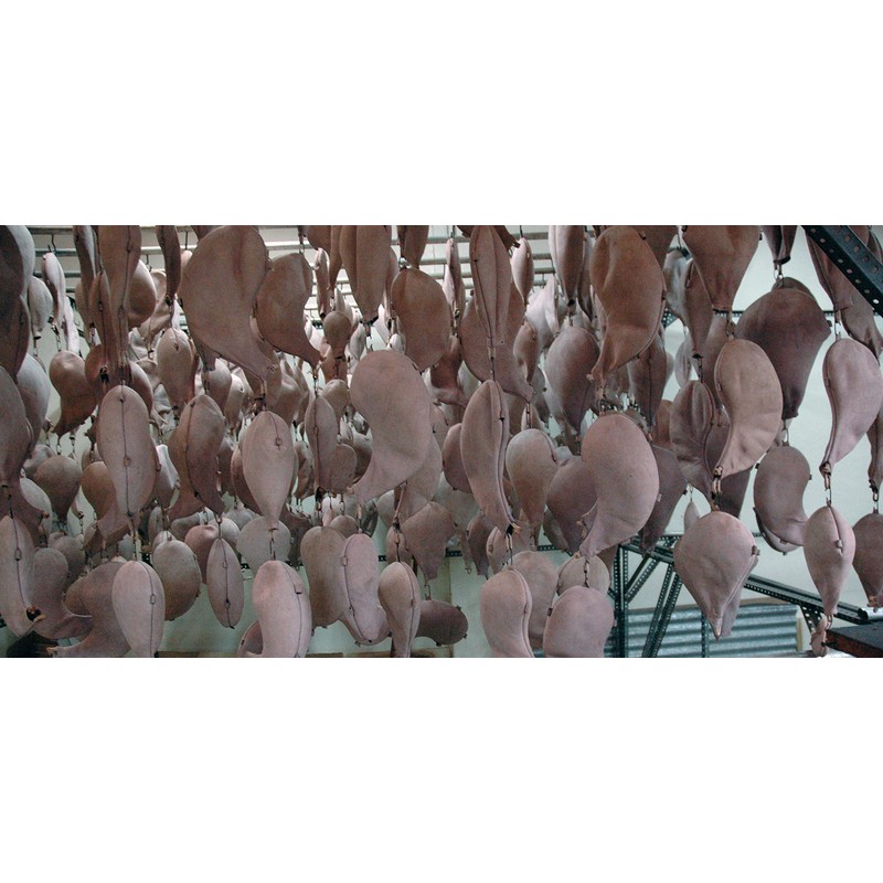 Spanish Curved leather 1,5 Liter Wineskin. Dark Dye bota bag