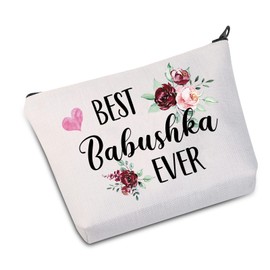 JXGZSO Russian Grandma Gift Babushka Gift Best Babushka Ever Makeup Bag Mothers Day Gift (Best Babushka Ever bag)