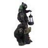 Climbing Black Bear Cubs Garden Light Welcome Statue Figurine Solar