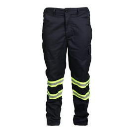 Premium High Visibility Hi Vis Safety Flex Fit Work Pant/Trouser w/Leg Zipper (W38 x L34, Navy Blue)