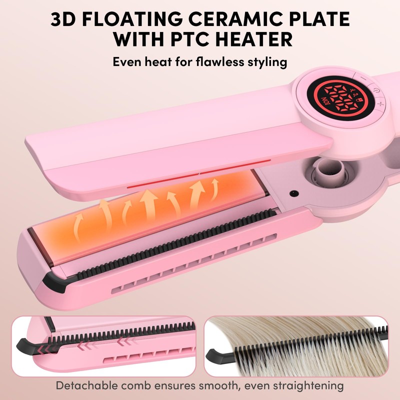 GLOBLWING Flat Iron Hair Straightener Professional 3D Floating Ceramic Plates