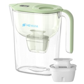 HEYAXA Water Filter Pitchers for Tap and Drinking Water, 10-Cup Capacity, BPA Free, Removes Fluoride, Chlorine, Lead, Forever Chemicals