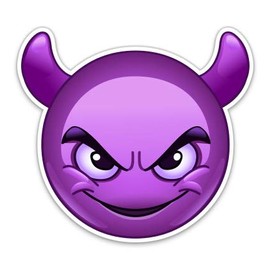 Purple Devil - 8" Vinyl Sticker - for Car Laptop I-Pad - Waterproof Decal