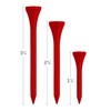 IZZO Golf Wood Golf Tees, 3.25 Inch, Red (Pack of