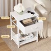 YAUKOMEL Nightstand Set of 2,End Table with Fabric Drawer,Side Table