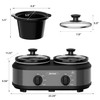 Sunvivi Dual Slow Cooker, Buffet Server & Warmer with 2