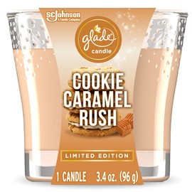 Glade Candle Jar, Air Freshener, Cookie Caramel Rush, 3.4 Oz