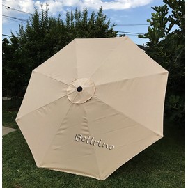 BELLRINO Decor Replacement Taupe Strong and Thick Umbrella Canopy for 9ft 8 Ribs Taupe (Canopy Only) (BEIGE-98)