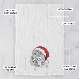 Inkopious Santa Dixie The Goldendoodle Tea Towel, Dishcloth, Dinner Napkin, Flour Sack Towel, Kitchen Decoration, Set of 1