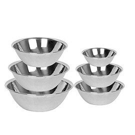 Stainless Steel 3/4-1 1/2-3-4-5-8 Qt Mixing Bowls for Cooking 6 Pc, Bakeware