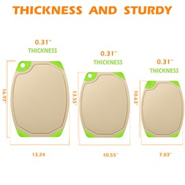 Weihao Cutting Boards for Kitchen, Large Plastic Cutting Board Set of 3, Original Oversized and Thick Chopping Board, Wheat Straw Cutting Board with Deep Drip Juice Groove, Dishwasher Safe, Non Porous