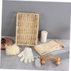 Mikinona 6-Piece Travel Bath Set Wooden Handle Jute Back Scrubber