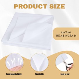 4 Meters Fusible Interfacing for Sewing Iron on Interfacing Medium Weight Fabric Iron on for Sewing Quilting Dressmaking, White