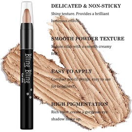 Eyeshadow Pen, Eye Shadow Pen, Cream Eyeshadow Pen, Waterproof Eyeshadow Pen, Shimmer, Eyeshadow Pencil, Eye Makeup Pen, Soft and Smooth, Pack of 5