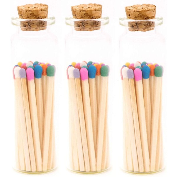 Multi-Color Decorative Matches 60 Small Premium Wooden Matches | Artisan Matches for Candles, Safety Matches for Weddings and Parties, Photography and Home Decor