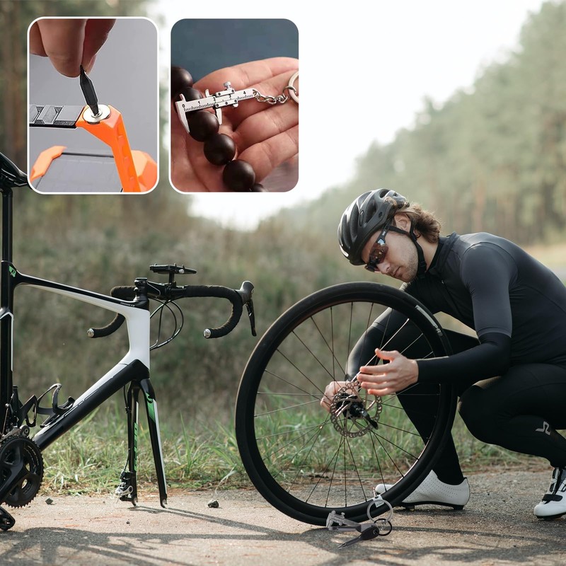 Eowppue 3-Piece Outdoor Multi-Tool Set: Mini Vernier Caliper Keychain &